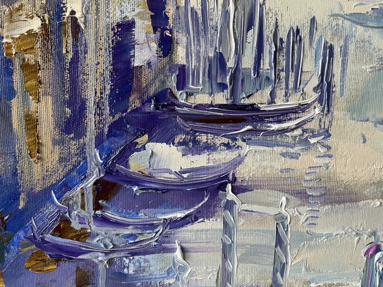 "Venice view". Original oil painting abstract. XXL