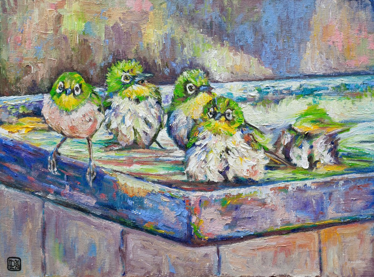 Little Bathers By Liudmila Pisliakova, 16 X 12, Artwork For Sale On Artfinder