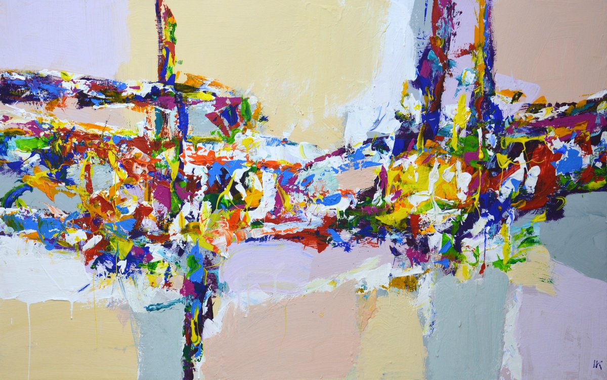 Abstract Acrylic Painting By Iryna Kastsova, 39 X 24, Abstraction 118., Original Artwork