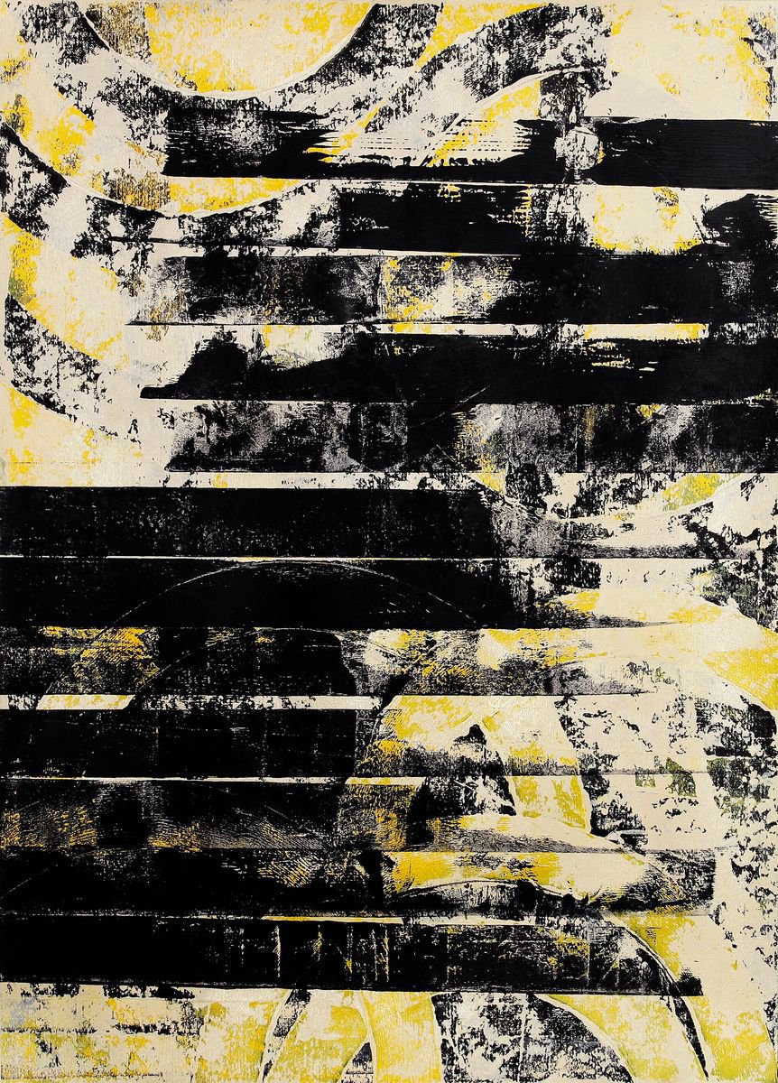 Abstract Acrylic Painting By Petr Strnad, 20 X 28", Through Ii., Original Artwork