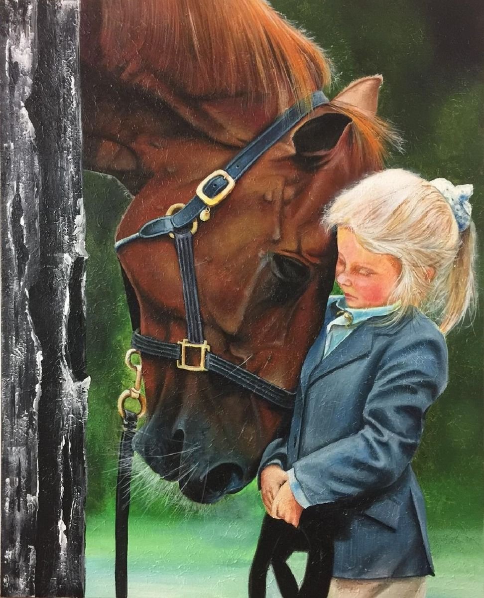Horse & Child Eka Peradze Art by Eka Peradze