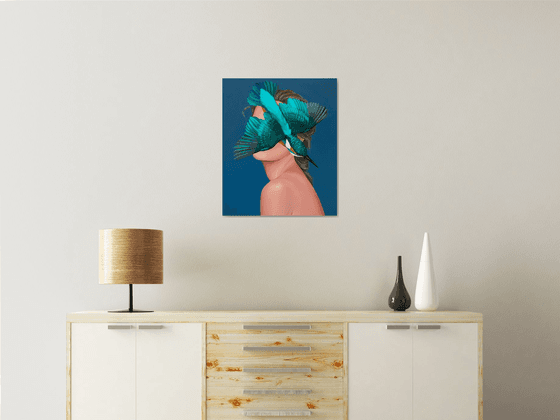 Woman with a kingfisher