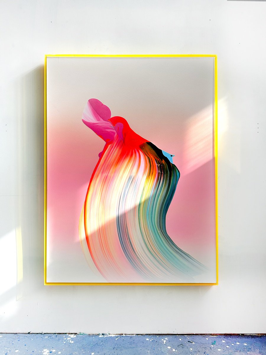 Organic Abstract Acrylic Painting By Nikolaos Schizas, 39 X 52", Lost And Found, Original Artwork