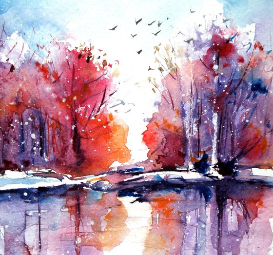 Fall with birds