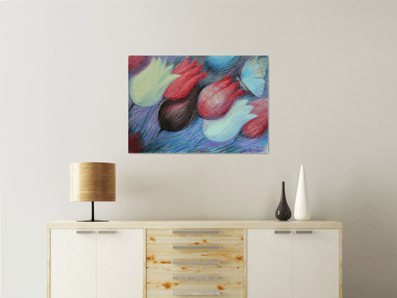 Tulips and Butterfly