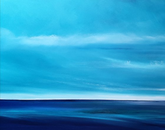 Simple Blue - seascape, emotional, panoramic