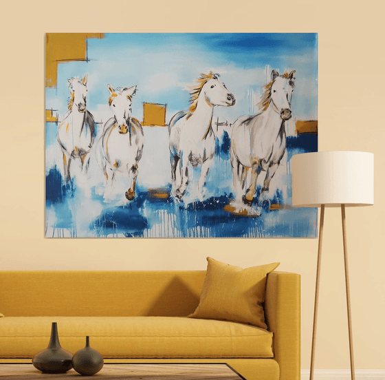 Camargue Horses – No 2 – Large Equines Painting