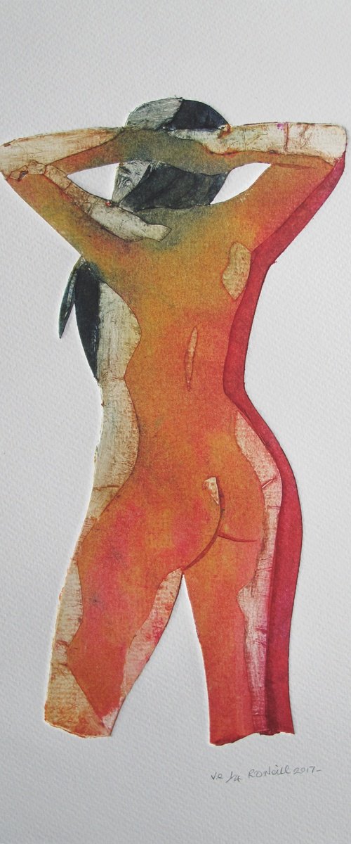 Standing female nude 4 colour variations by Rory O’Neill