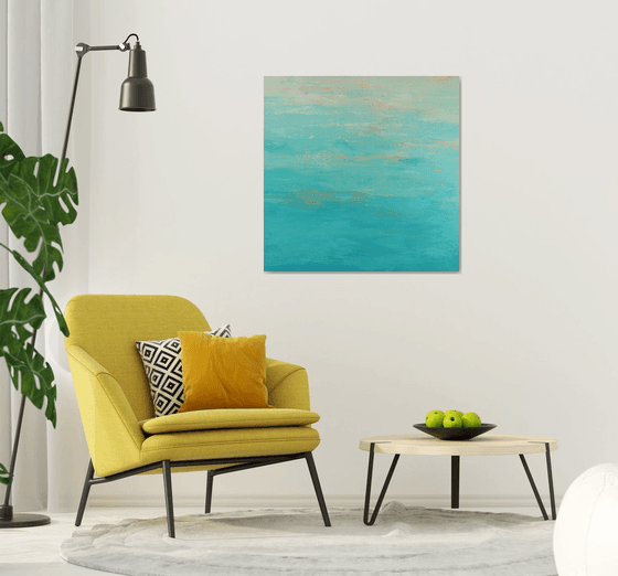 Aqua Summer - Modern Abstract Expressionist Seascape