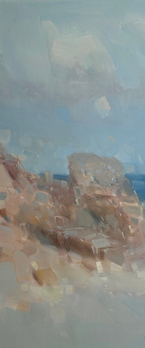 Bay Cliffs, Original oil painting, Handmade artwork, One of a kind by Vahe Yeremyan