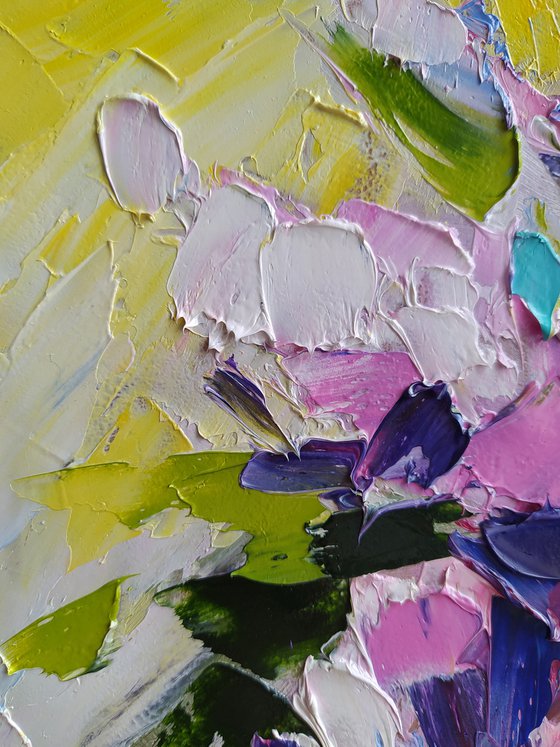 Spring inspiration - oil painting, lilac, lilac bouquet, flowers, flowers oil painting, lilac flowers, gift for wedding, spring