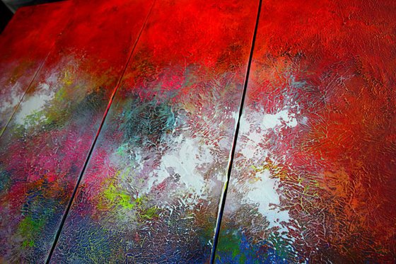 210x80cm. /Panoramic Painting  / 7 in 1 / Alex Senchenko © 2019 /  Ice and Flames