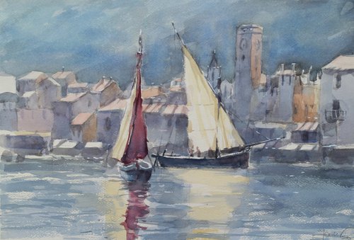 Sails full of light II by Goran Žigolić Watercolors