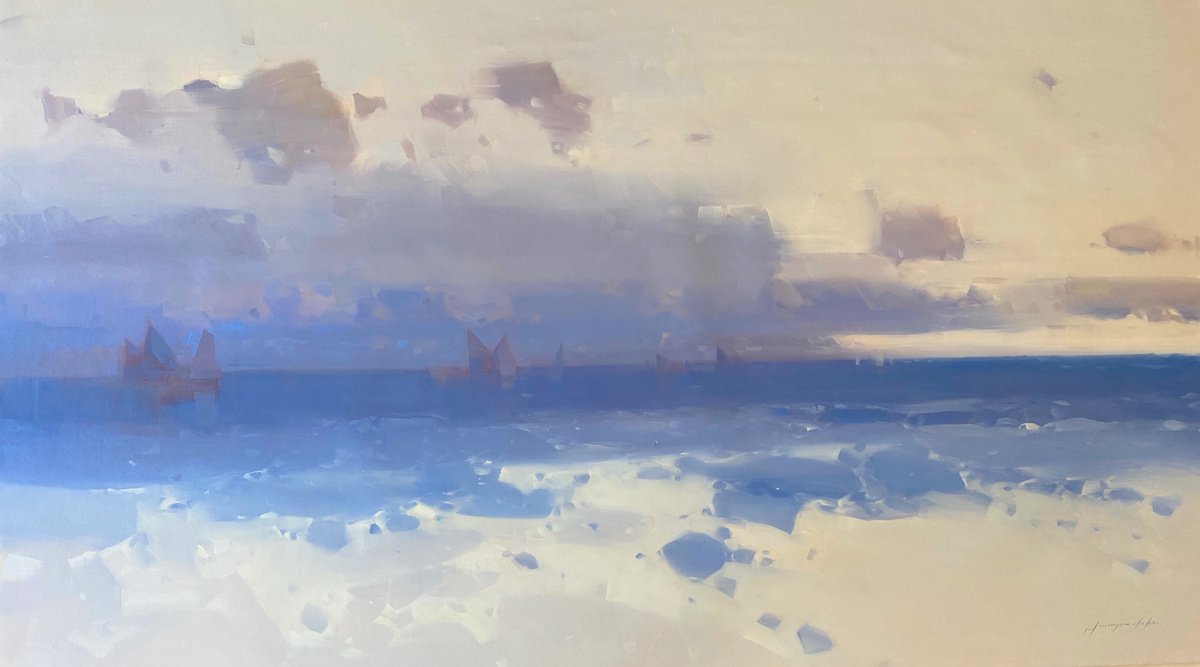 Cream Ocean By Vahe Yeremyan, 68 X 38, Artwork For Sale On Artfinder