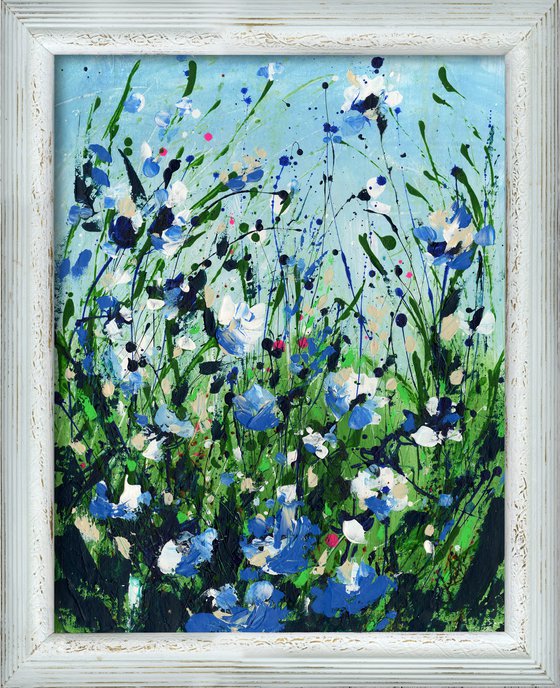 A Sweet Journey - Framed Textured Floral Painting by Kathy Morton Stanion