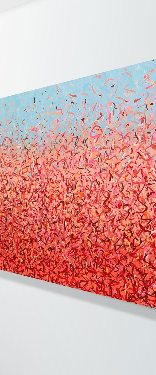 Neon Oondiri 152 x 61cm acrylic on canvas by George Hall