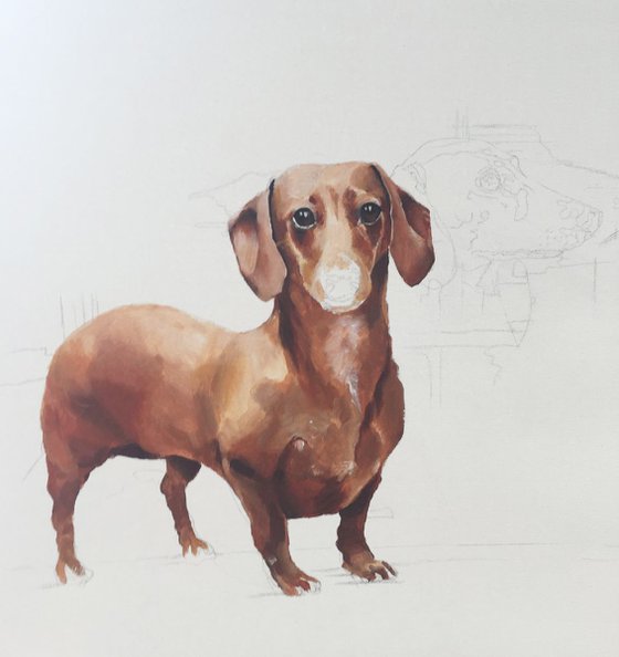 Dachshund Painting