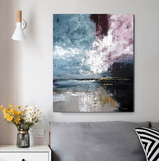 Crimson Light Breaking Through Blue