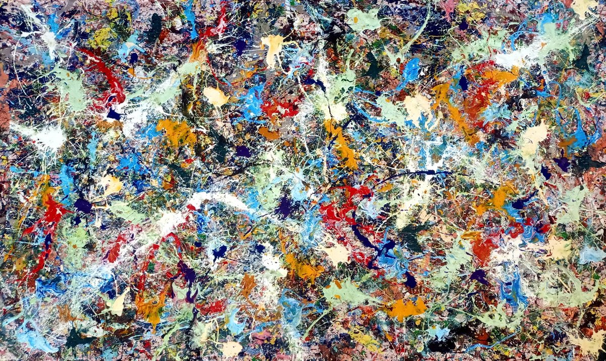 Impressionistic Abstract Painting By Antonino Puliafico, 93 X 57, Respiri Palpabili, Original Artwork