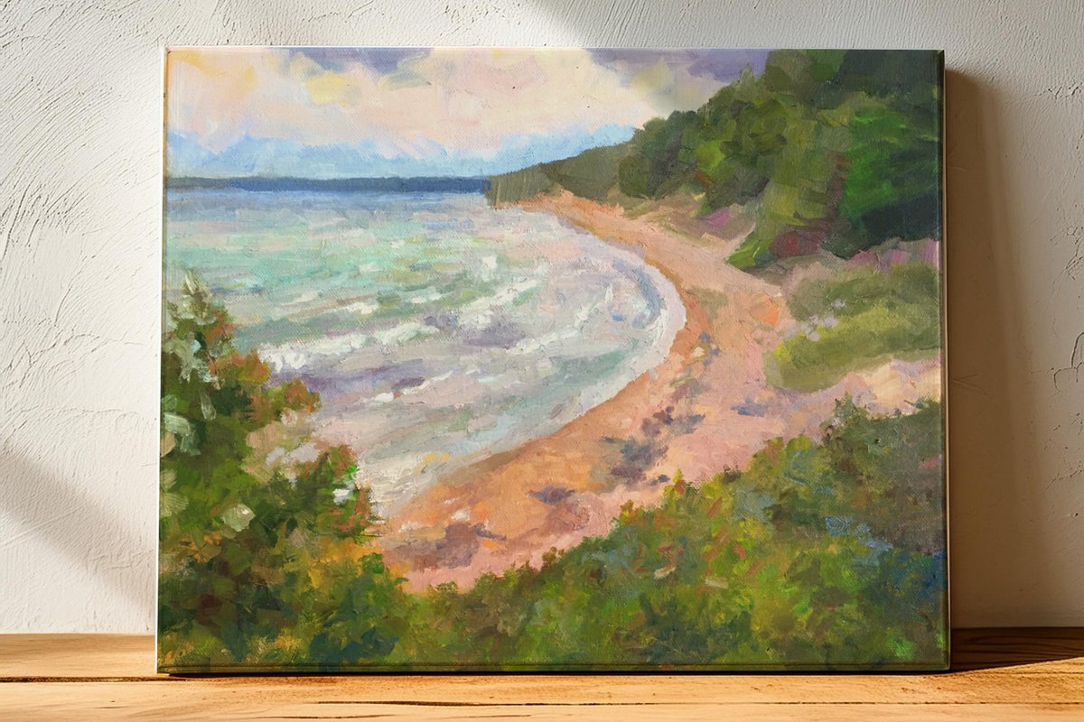 Impressionistic Landscape Oil Painting By Dena Adams, 14 X 11, In The Dunes, Original Artwork