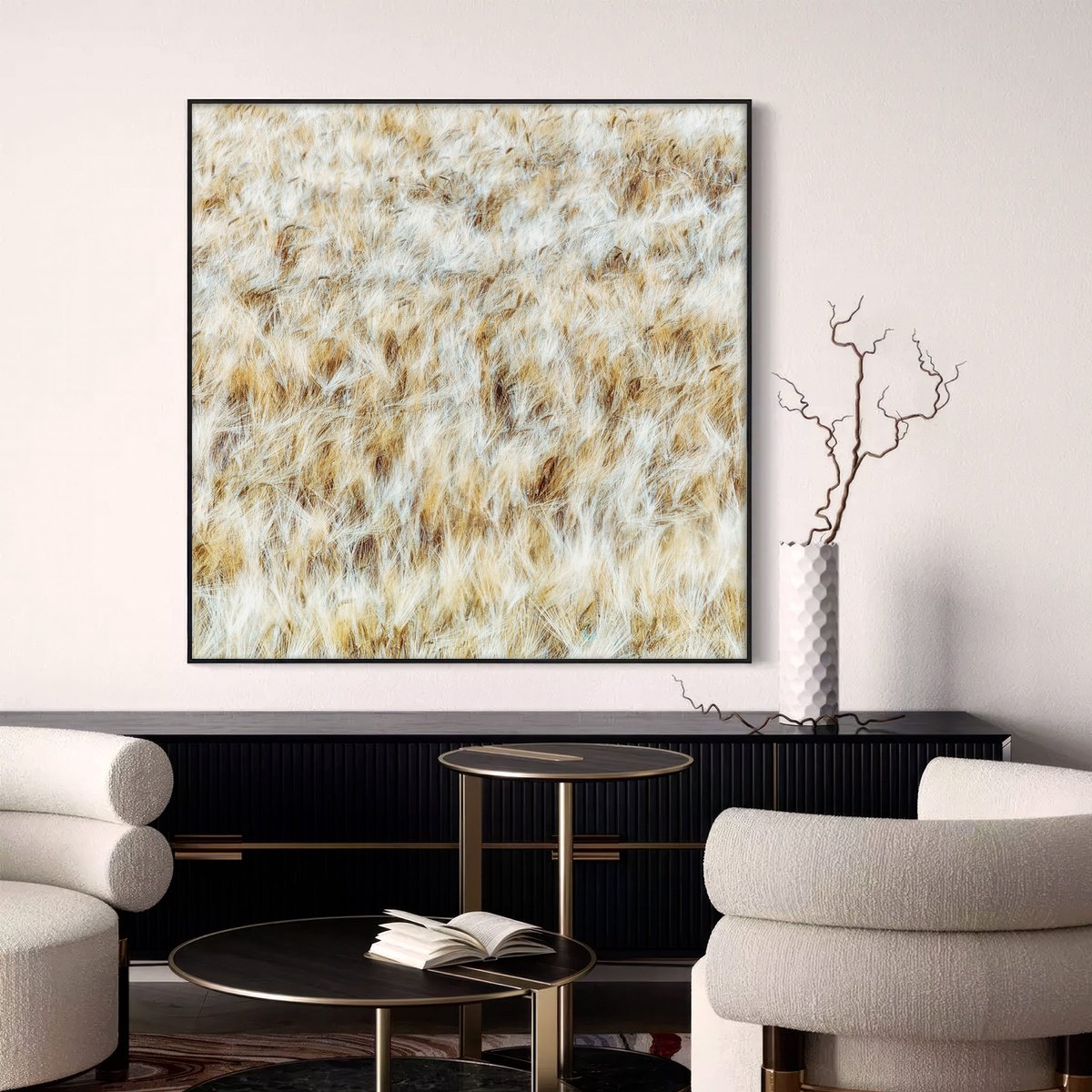Impressionistic Landscape Photograph By Karim Carella, 31 X 31", Dancing Grains (Studio 1), Original Artwork