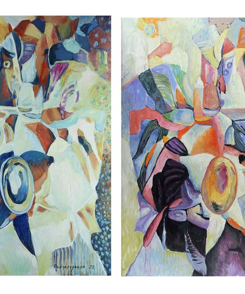 Abstraction №555(diptych) by Marina Podgaevskaya