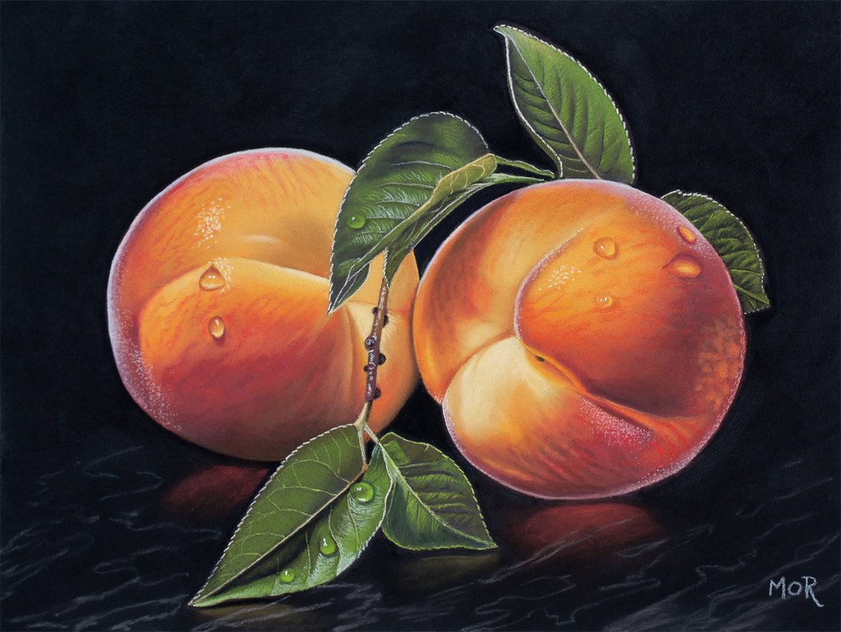 Peaches and Leaves by Dietrich Moravec