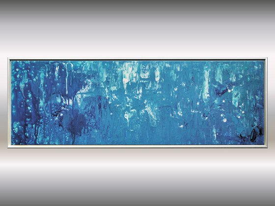 Atlantis - Abstract- Painting- Acrylic Canvas Art - Wall Art - Framed Art - Blue Art - Modern Art