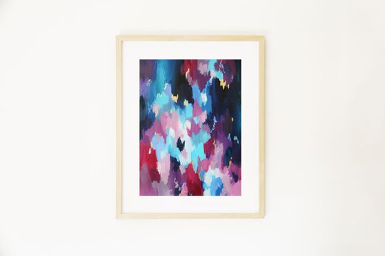 Abstract Framed Painting - Purple