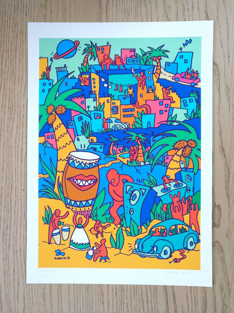 Brazil, A3 Limited edition print | Tropical city jungle inspired by latin music by Marta Zubieta