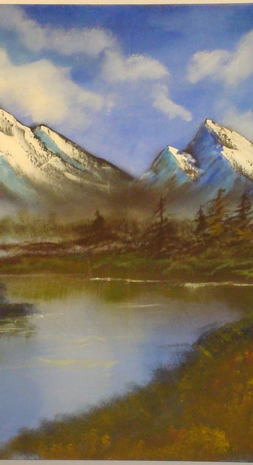 Mountains (Oil on Canvas 30x40 inch) by Jack Bagley