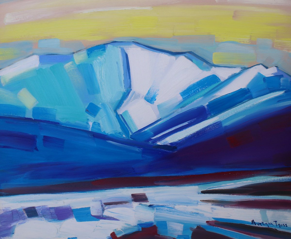 Impressionistic Landscape Oil Painting By Tigran Avetyan, 24 X 20", Winter, Original Artwork