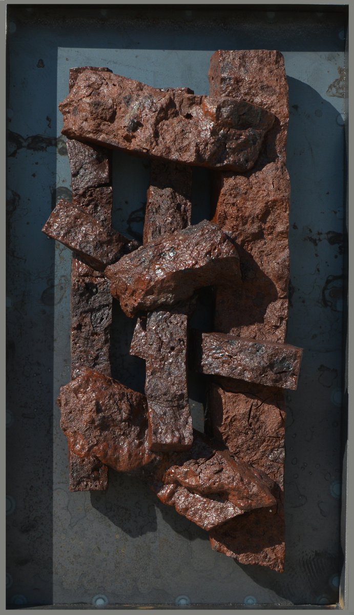 Expressive Abstract Relief By Ognyan Chitakov, 10 X 18", "Crying Ospreys", Original Artwork