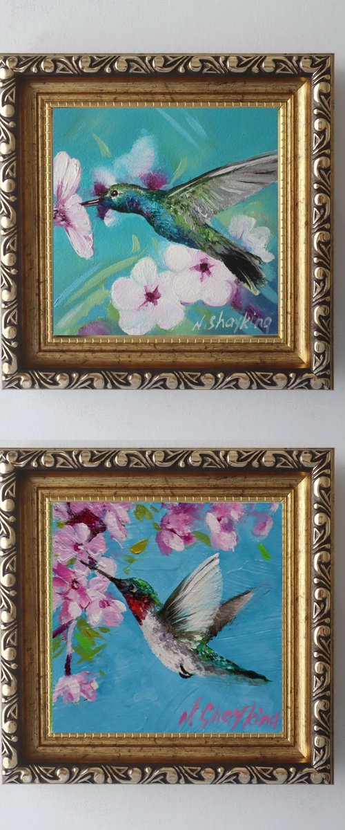 Hummingbird in Flight, Birds Lover Gift by Natalia Shaykina