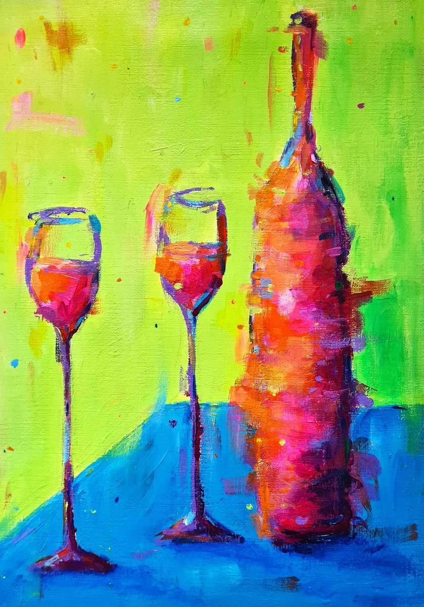  Rose Wine By Dawn Underwood, 8 X 12, Artwork For Sale On Artfinder