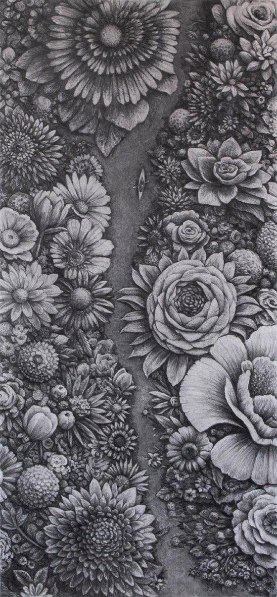 River of LIfe. Graphite Flowers Series