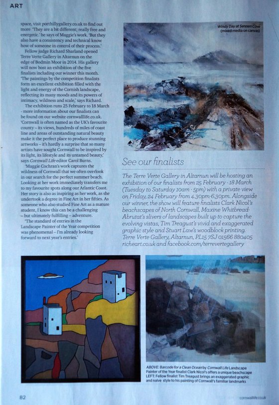 The Crowns mines, Botallack.  LANDSCAPE PAINTER OF THE YEAR FINALIST.