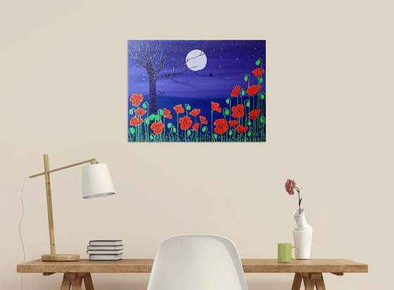 Poppies by the Lilac Moon