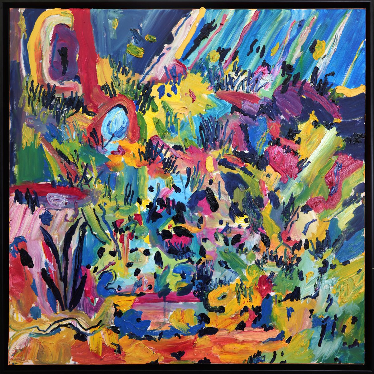 Organic Abstract Oil Painting By Dominic Virtosu, 38 X 38, Mixed Feelings, Original Artwork