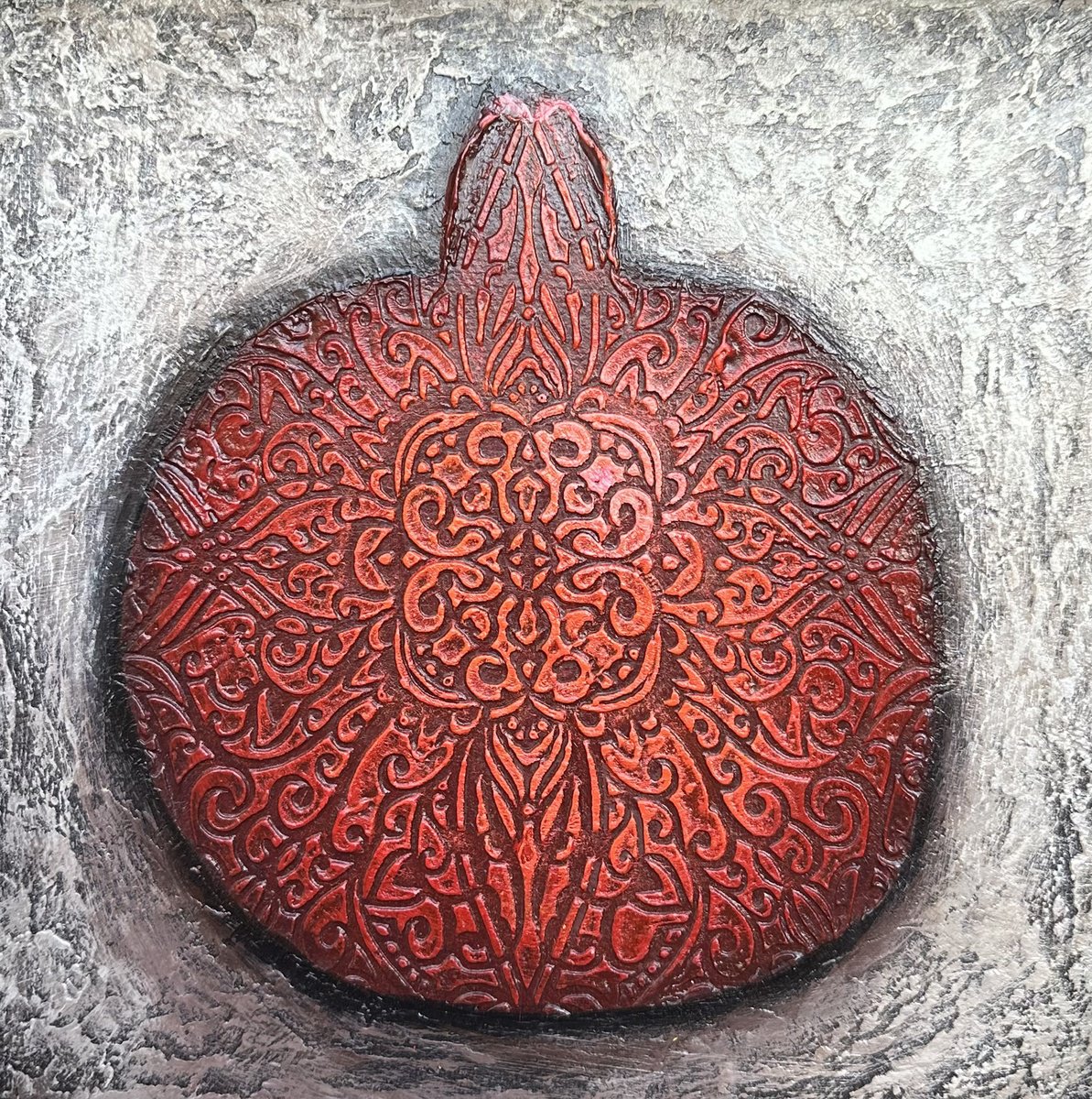 Impressionistic Botanical Oil Painting By Hasmik Mamikonyan, 8 X 8, The Symbol Of Life, Original Artwork