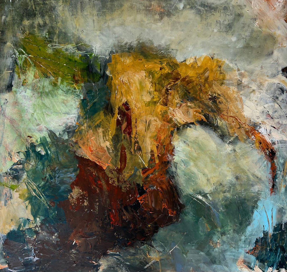 Organic Abstract Acrylic Painting By Egle Kurlianskaite, 41 X 38, F O R M / From Series Alchemy, Original Artwork