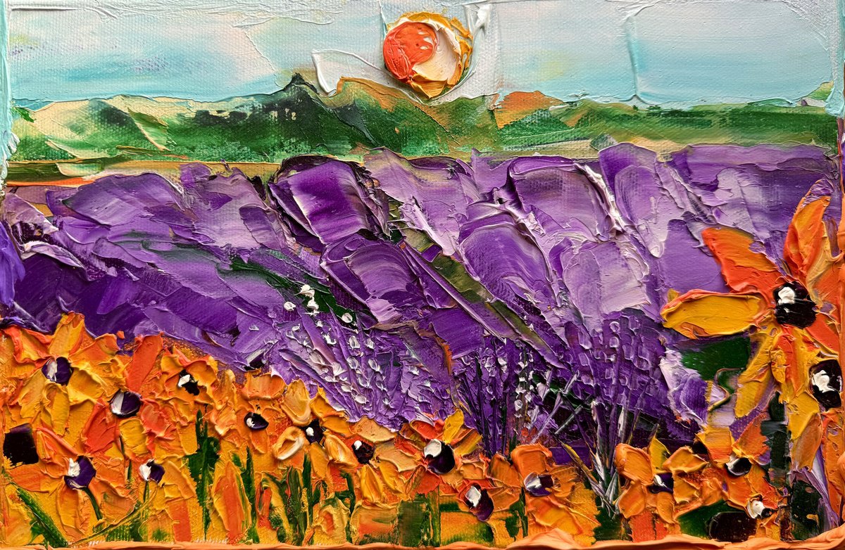 Expressive Oil Painting , Summer In Provence By Lina Redford, 12 X 8, Artwork For Sale On Artfinder