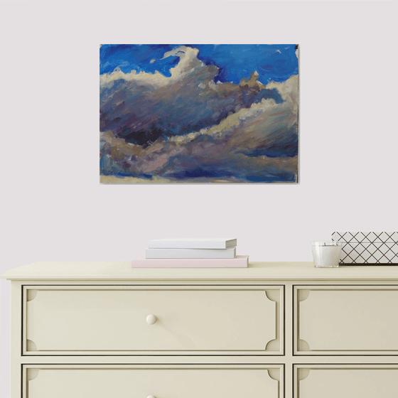 Sky. Cloud. Acrylic on paper, 43x30 cm.
