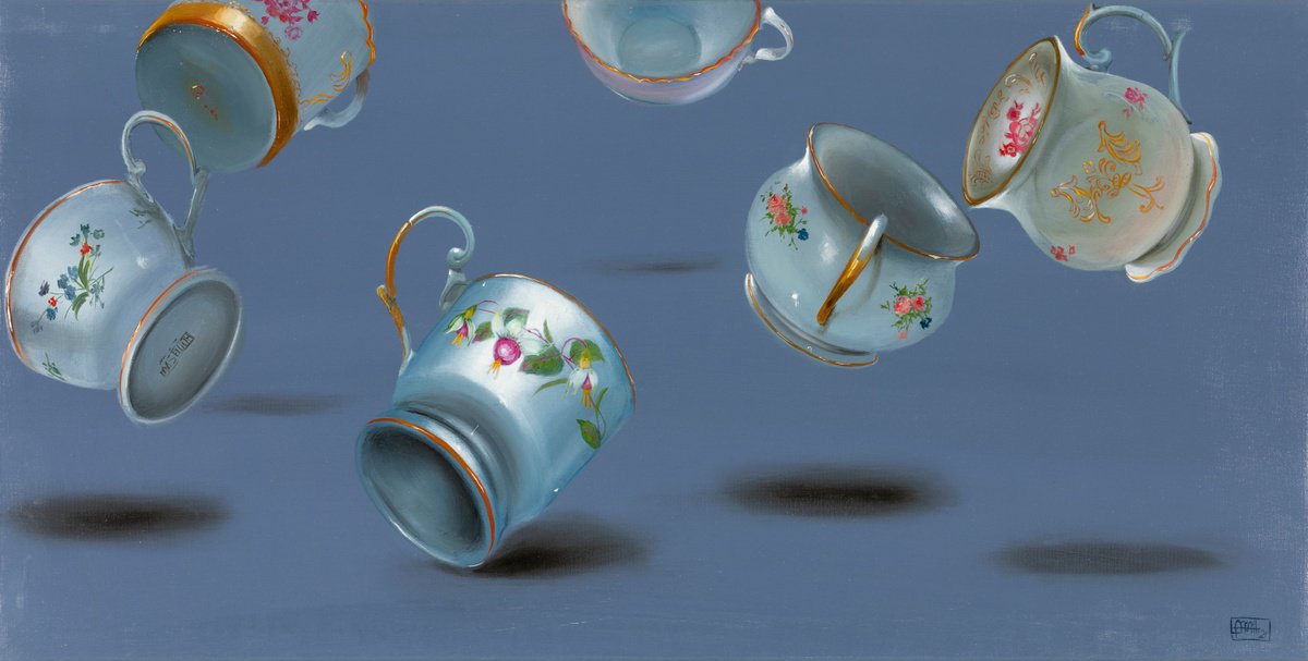 Photorealistic Still Life Oil Painting By Nicoletta Bagatti, 24 X 12", Danzatrici - Cogli L