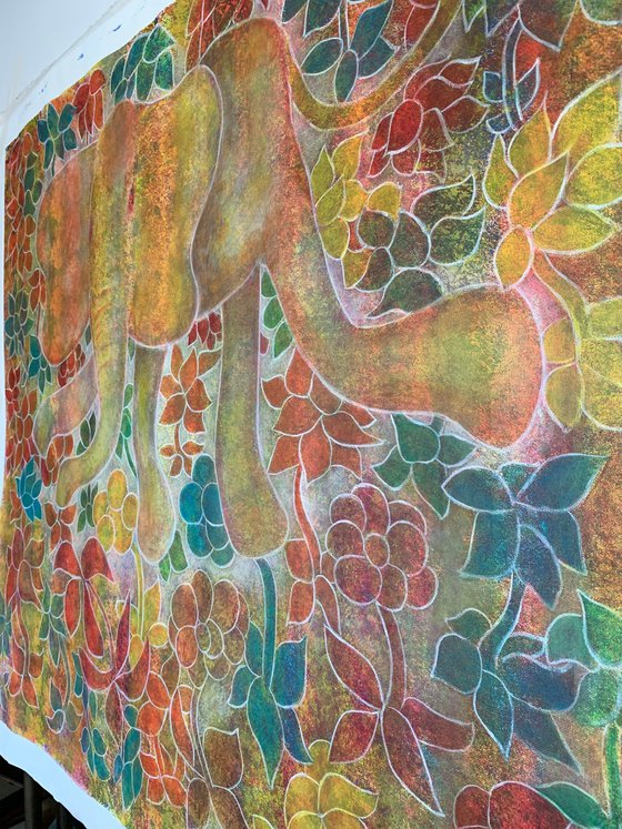 Elephant on meadow