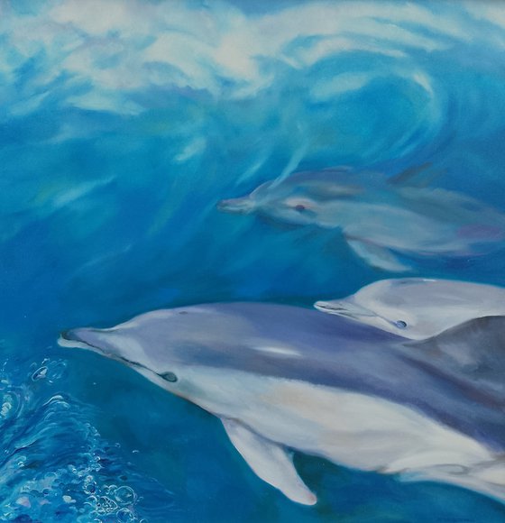 DOLPHINS ON THE STARBOARD BOW