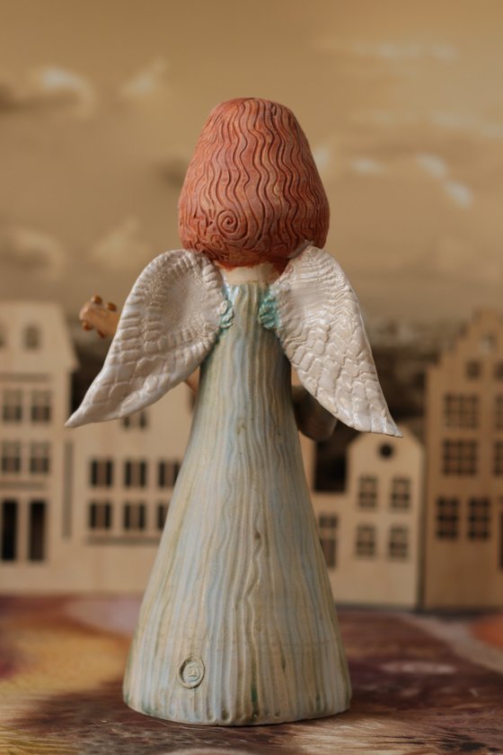 Angels all around me. Angel with a mandoline. OOAK Sculpture