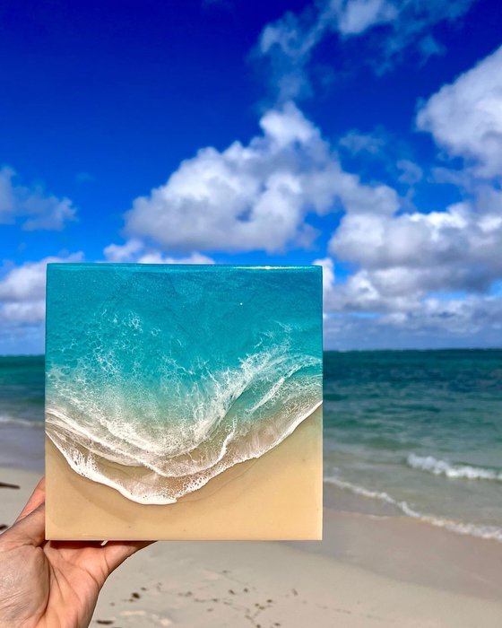 White Sand Beach - Cherish this moment - Seascape Painting Gift idea