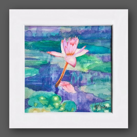 Lily - mounted watercolour, small gift idea