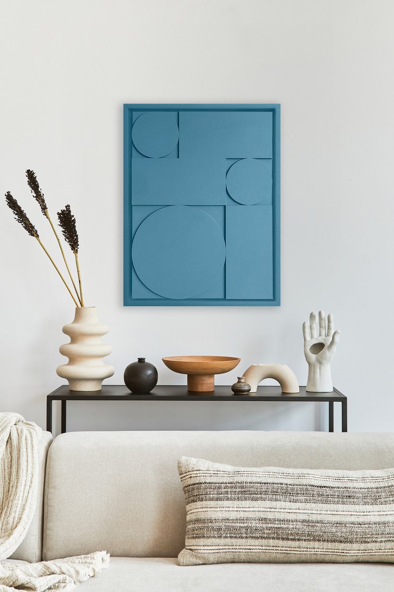 Geometric Abstract Relief By Liam Roberts, 12 X 16", Caligo, Original Artwork